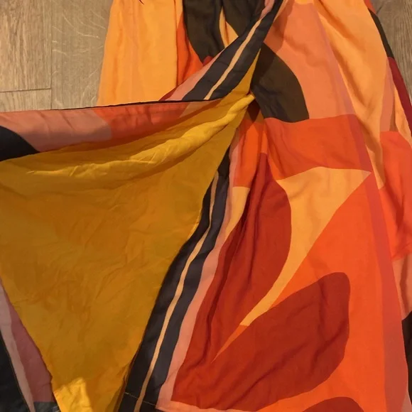 nwt farm rio anthropologie short-sleeve wrap front maxi dress - size S Petite - Picture 5 of 8